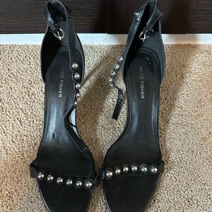 Marc Fisher Black Heels with Silver Accents